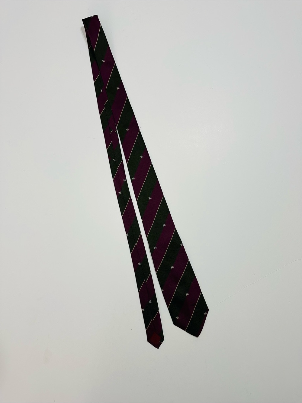 BURBERRYS VINTAGE PRE 1999 MADE IN ENGLAND SILK TIE STRIPED OLD MONEY PREPPY - Picture 9 of 13